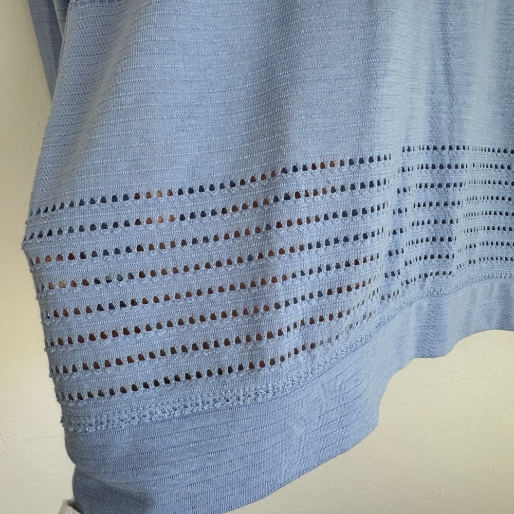 Athleta Sky Blue Perforated Knit Top - Picture 4 of 6